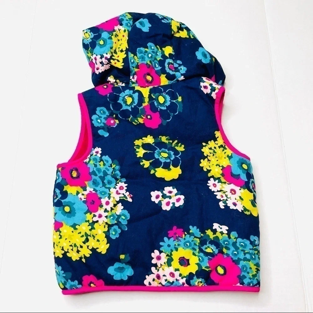 Genuine Kids By Oshkosh B’Gosh Flower Hooded Reversible Vest
